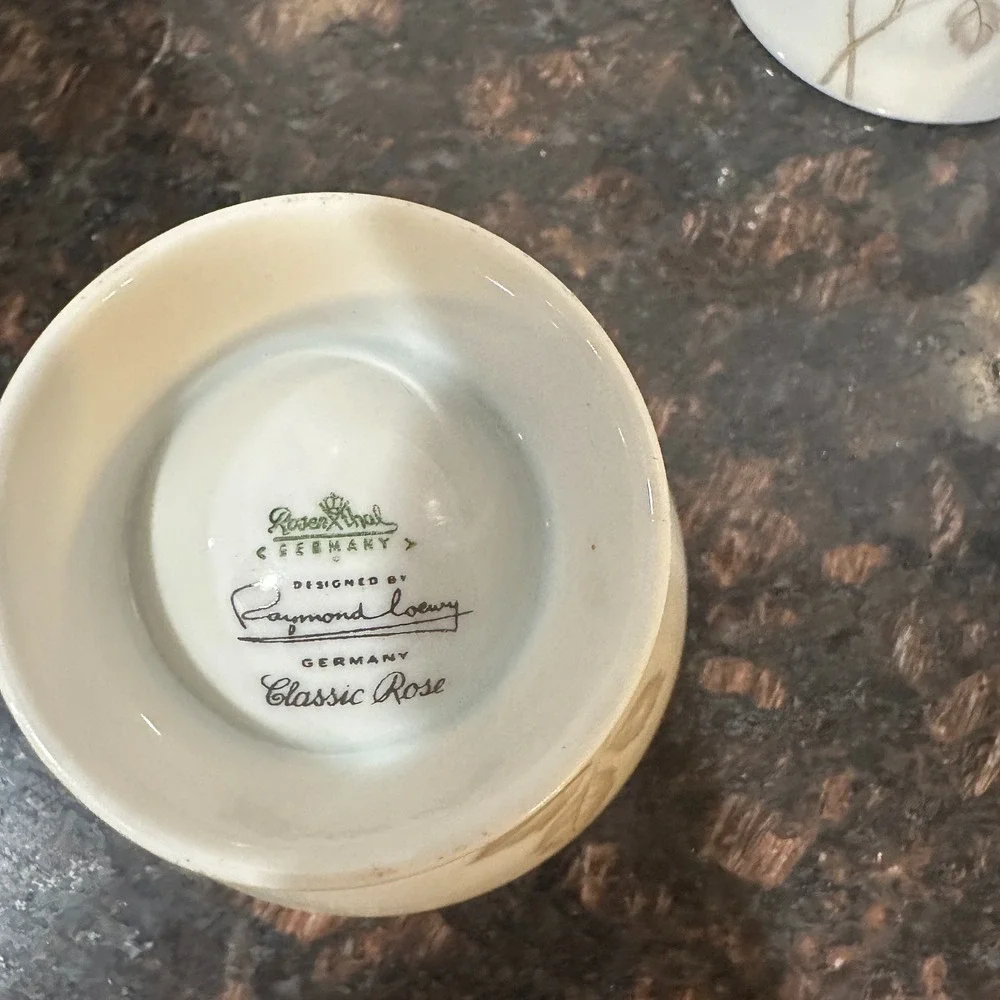 Rosenthal Classic Rose Creamer Sugar Bowl Saucer Plate Set Raymond Loewy Germany